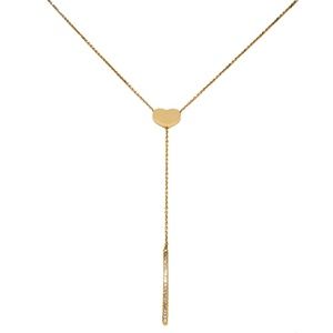 18-karat Yellow Gold Heart & Bar Necklace Chain.